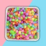 Harf Boncuk Küp Şekilli Şeffaf Renkli Üzeri Beyaz Takı Yapım Boncuğu - MCHS21-2 (25 Gram)