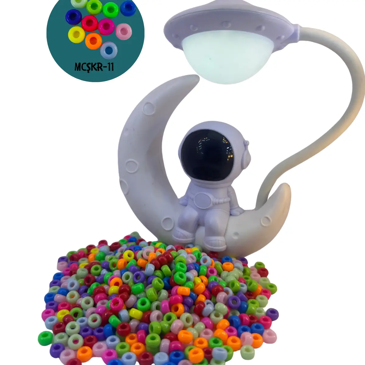 Delikli 7 mm Figürlü Şeker Boncuk - 280 Adet - MCŞKR-11 - Takı ve Hobi Boncuğu