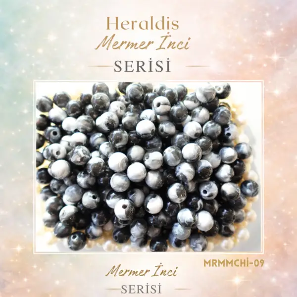 Plastik Mermer İnci Boncuk 100 Adet MRMMCHI-09
