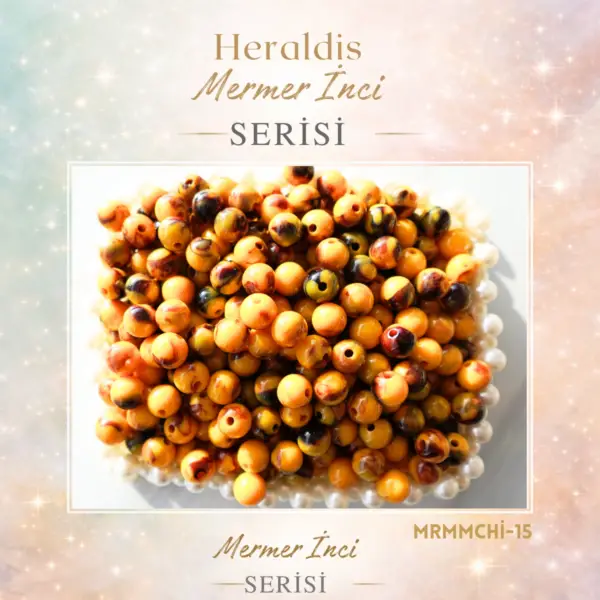 Plastik Mermer İnci Boncuk 100 Adet MRMMCHI-15