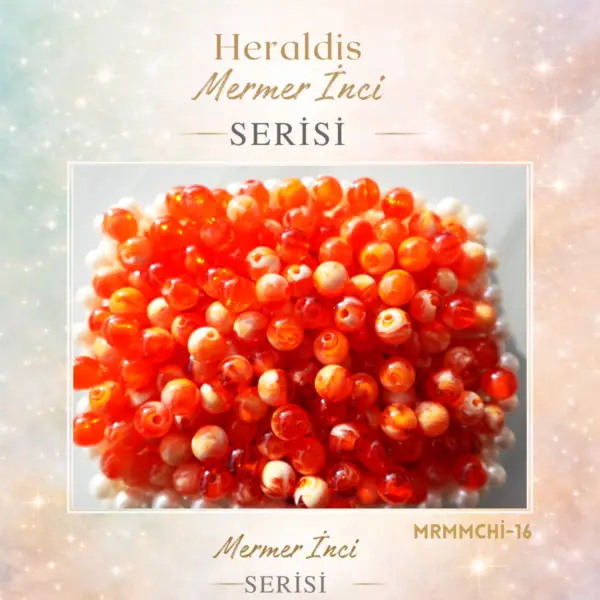 Plastik Mermer İnci Boncuk 100 Adet MRMMCHI-16