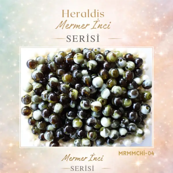 Plastik Mermer İnci Boncuk 100 Adet MRMMCHI-04